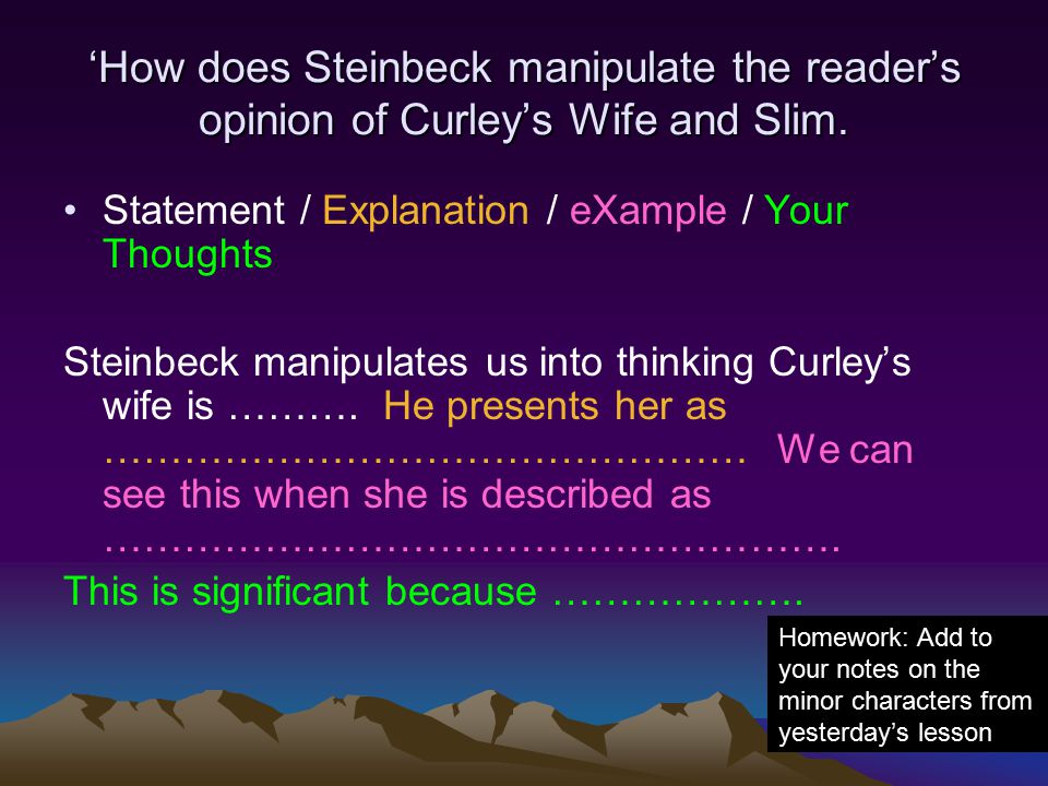 How Does Steinbeck Create Curleys Wifes Death Essay